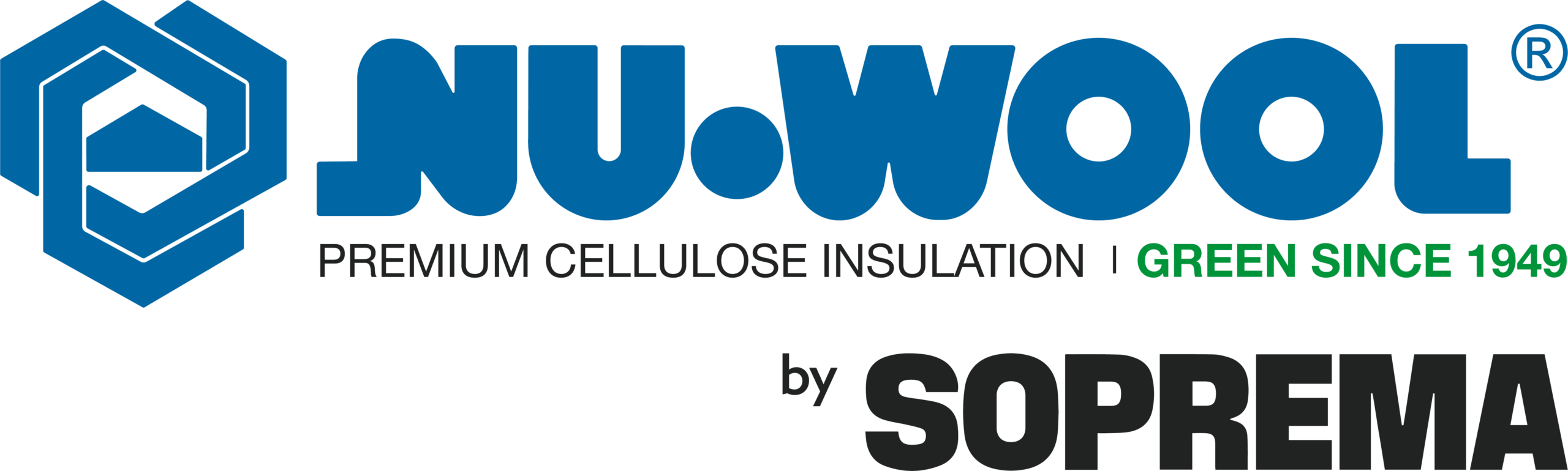 Nu Wool Logo With By Soprema Horizontal Pantone 301 355